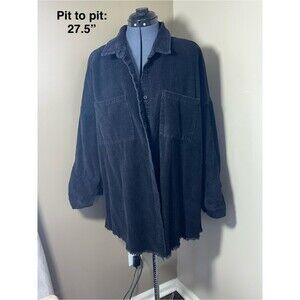 Boohoo Oversized Black Corduroy Shacket - US 12